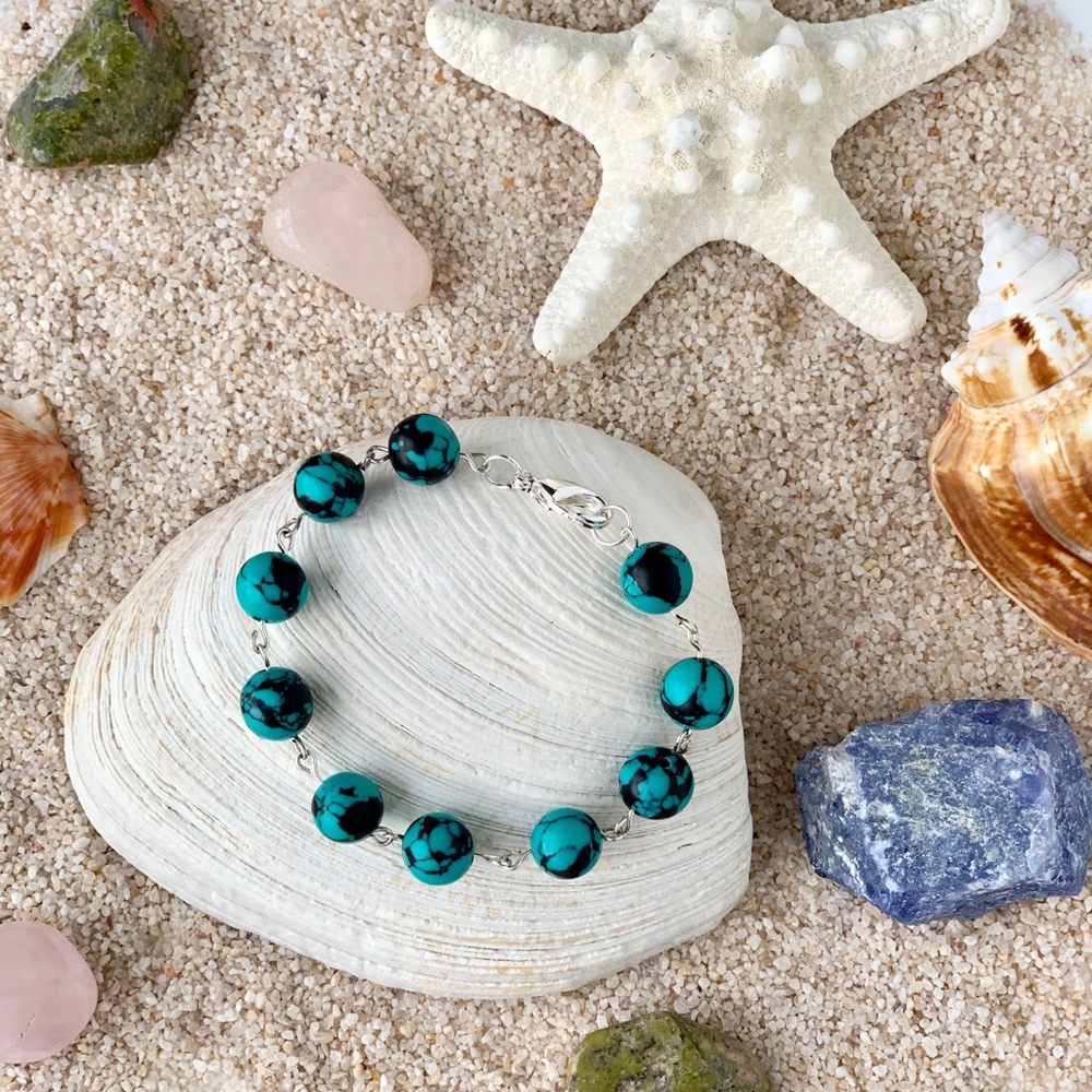 💙Blue Turquoise Beaded Bracelet